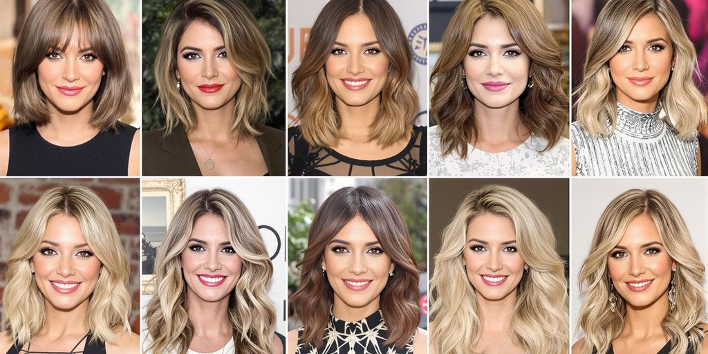 Collage of ten flattering haircuts for all ages.